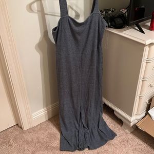 blue sleeveless jumpsuit